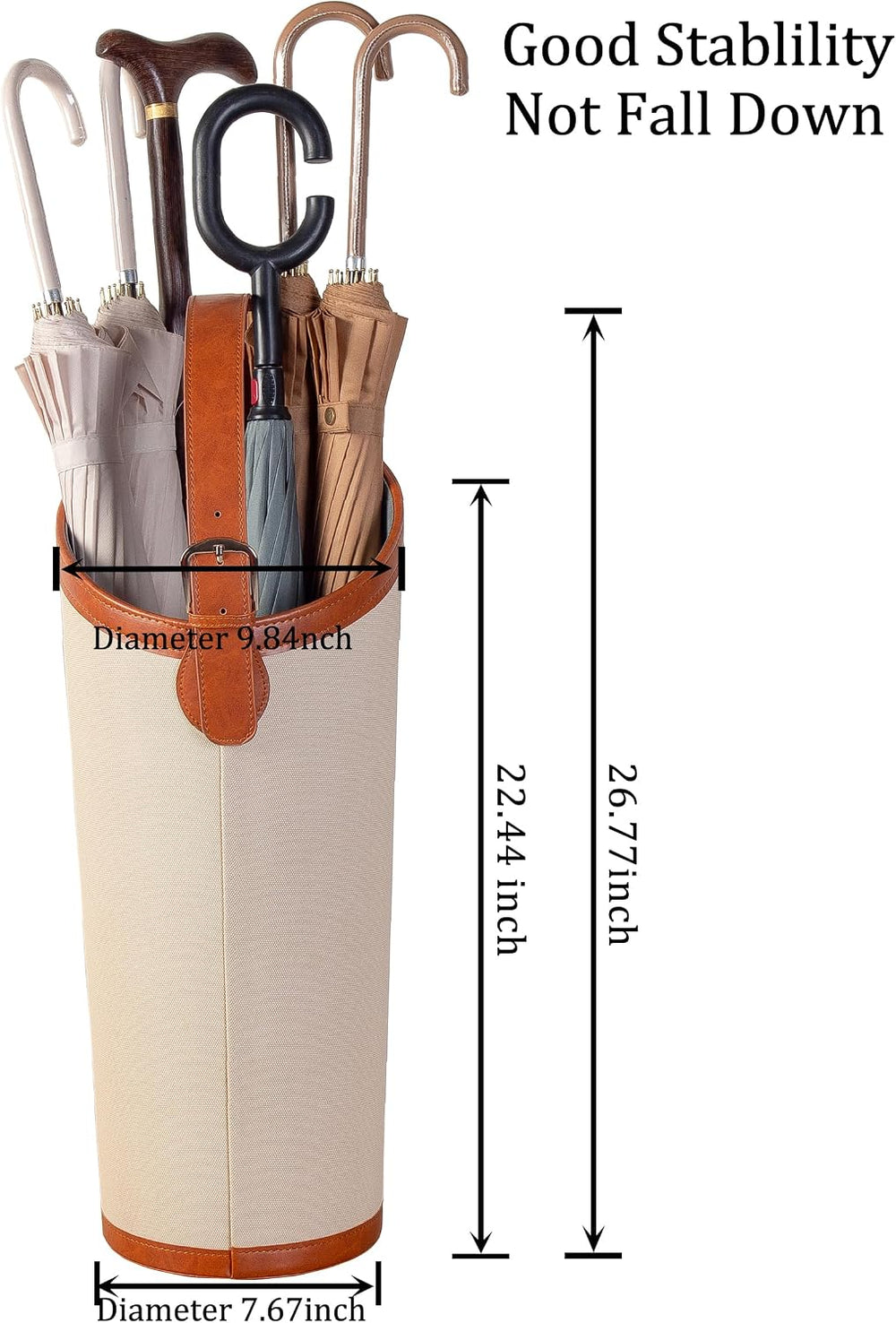 Artificial Leather Tall Umbrella Holer Rack Entryway Indoor for Business,Offi...
