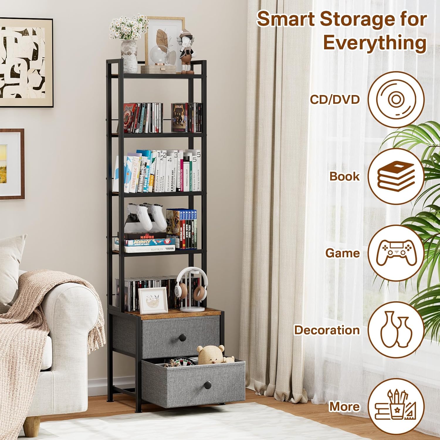CD Storage Rack Bundle – Multi-Functional Organizer Set for CDs, DVDs, VCDs, Games – Space-Saving, Sturdy & Versatile Media Shelf Combination