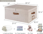 StorageWorks Extra Large Storage Bins with Lids, 55L Decorative Organizer with Divider Board, Fabric Boxes with Handles, Mixing of Brown & Beige, 2-Pack