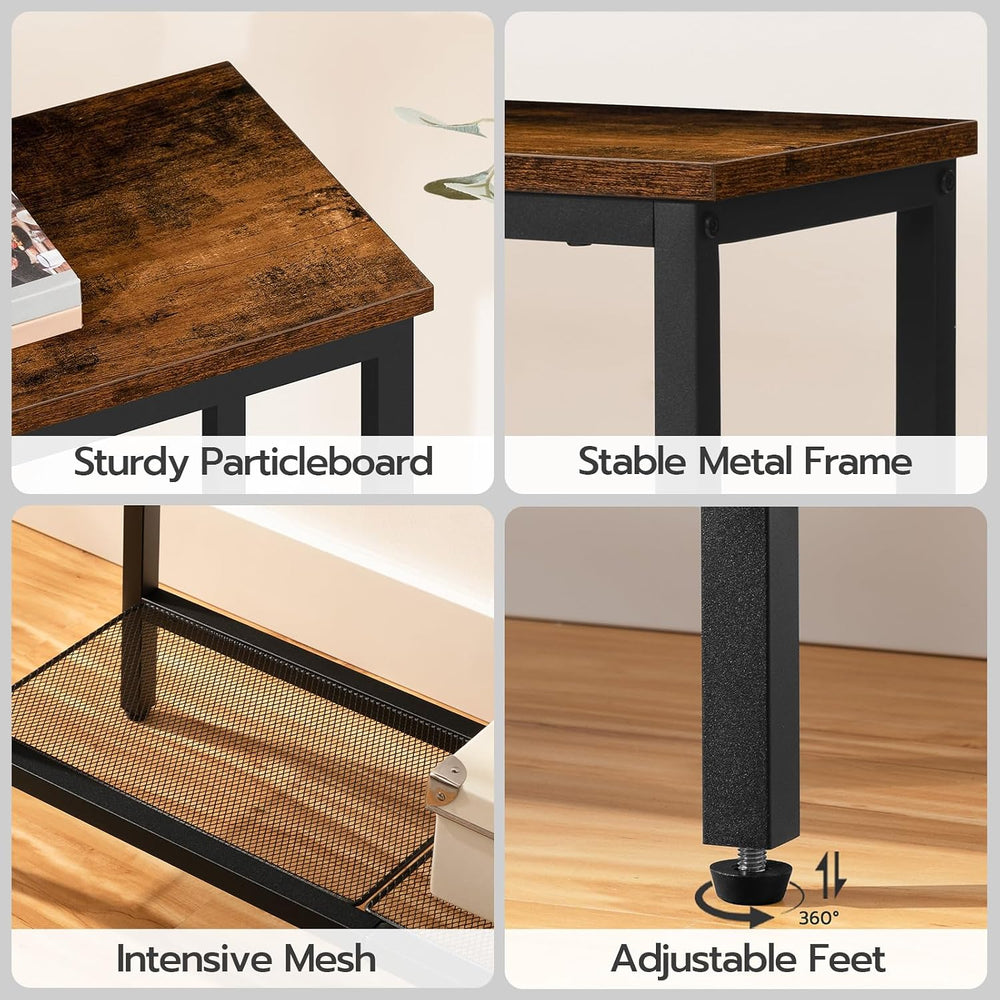 HOOBRO 29.5" Narrow Console Table, Set of 2, Small Entryway Table with S...