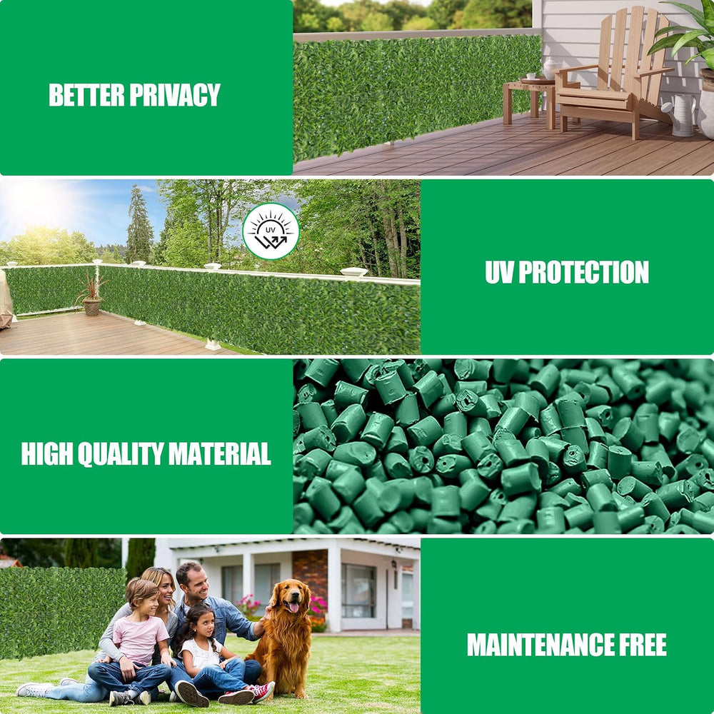 Artificial Ivy Privacy Fence Screen(No Assembly Required), 240"x40"...