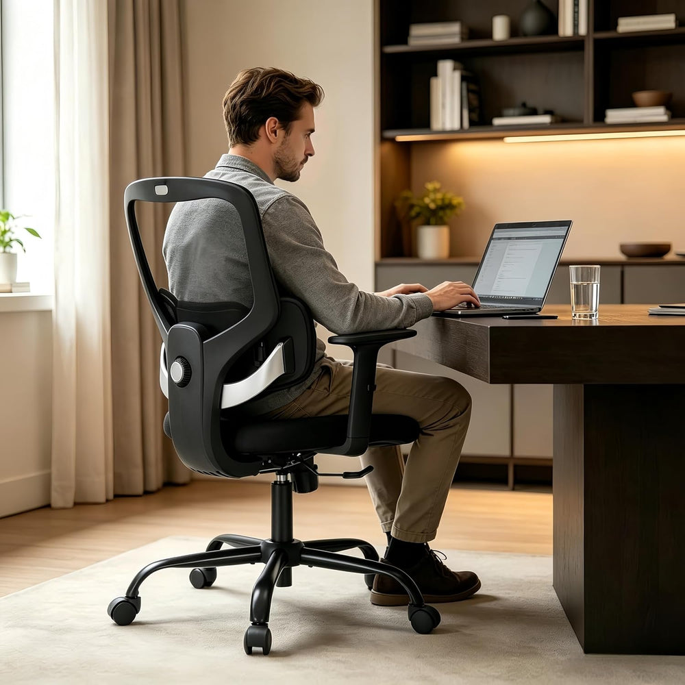 Mesh Executive Home Office Chair with Lumbar Support Adjustable Height Arms |...