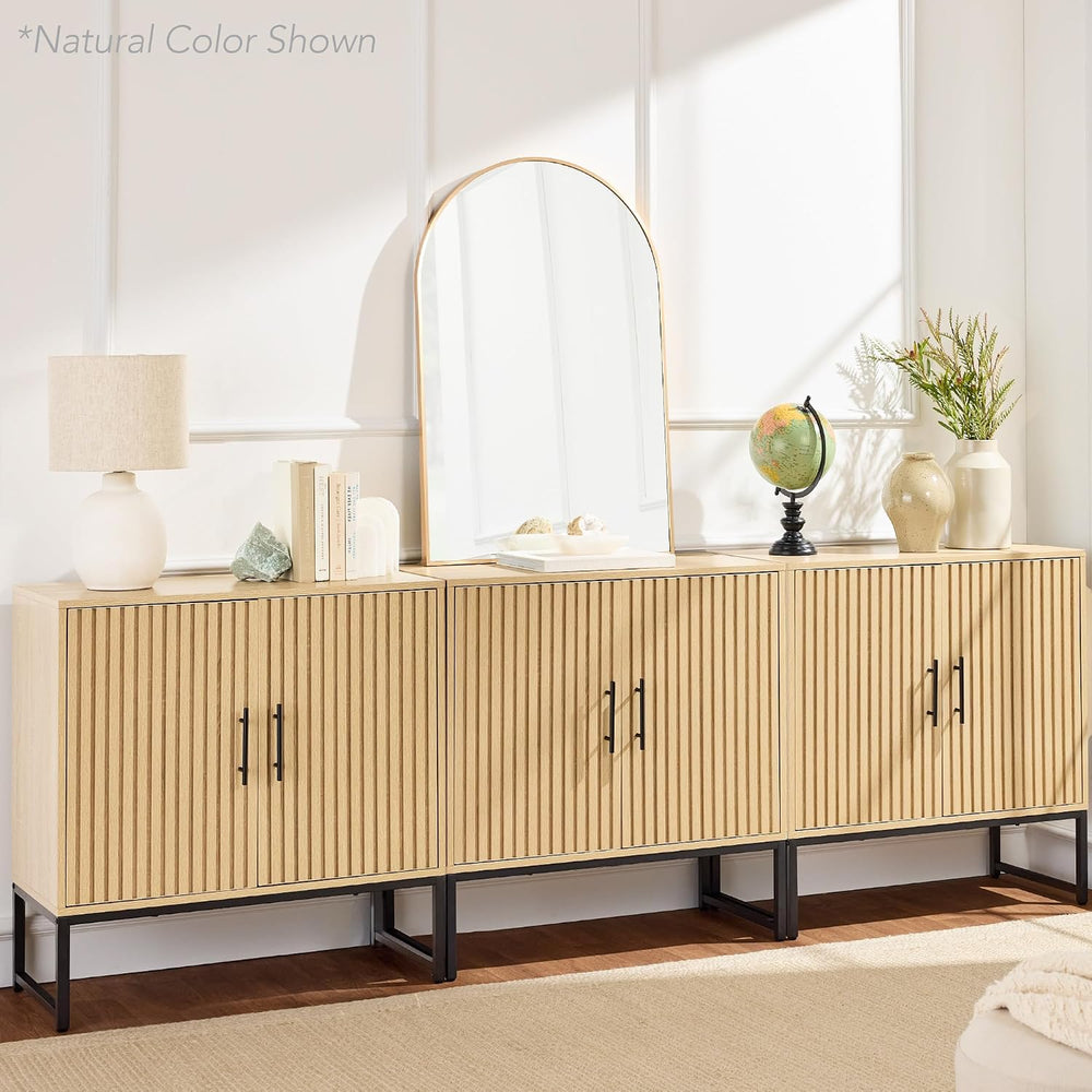 Best Choice Products Slatted Sideboard Buffet Cabinet, Entryway Table, Accent...