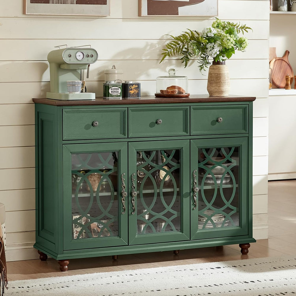 Joaxswe Farmhouse Sideboard Buffet Cabinet with Storage,48" Large Creden...