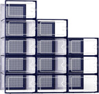 Kuject X-Large Shoe Storage Boxes Organizers Clear Plastic Stackable 12 Pack, Shoe Rack & Holder Substitute, Sneaker Containers, Toy Storage Organizer Bins for Entryway, Closet, Under Bed, Blue
