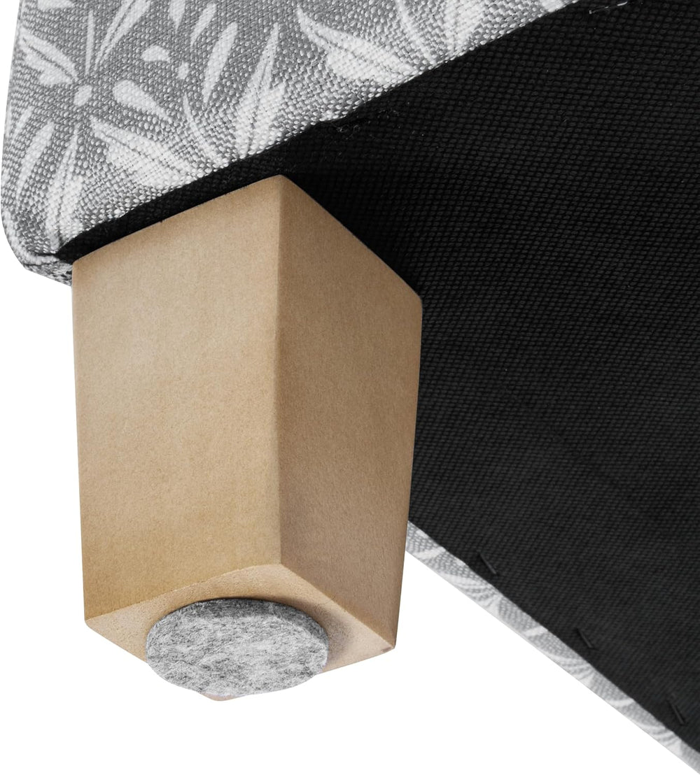 HomePop 18" Classic Square Storage Ottoman - Light Grey Print
