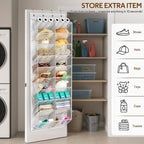 MISSLO 30 Pairs Over the Door Shoe Organizer Breathable Mesh Hanging Shoe Rack for Closet Storage with Wide Deep Pockets 10 Tier Shoes Holder Fit All the Family's Sneakers, Boots, Heels (White, 71")