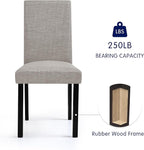 CHUN YI Upholstered Dining Chairs Set of 8, Fabric Dining Room Chairs with Solid Wood Legs, Modern Parson Chairs for Kitchen, Restaurant, Hotel, Light Gray