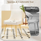 Velvet Dining Chairs Set of 6, Modern Upholstered Kitchen Chair with Pull Handle & Pleated Back, Mid Century Accent Chair with Gold Metal Legs for Vanity,Dining,Kitchen,Living Room, Beige