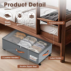 Eastherry Under Bed Storage Containers with Wheels, 9.5 inches Higher Underbed Shoes Blankets Clothes Toy Storage Drawers for College Dorms Bedrooms Nursery Rooms Organization, 2 Pack to be Assembled
