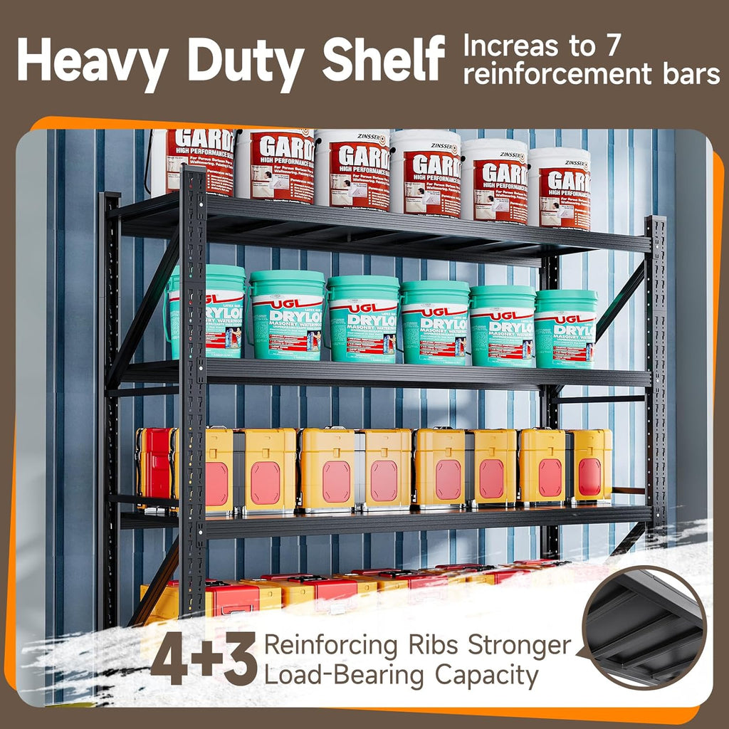 7000LBS Metal Garage Shelving Unit 79" W Storage Shelves Heavy Duty 4 Tier Adjustable Garage Storage Racks Industrial Shelving Utility Rack Shelf for Warehouse/Basement 79" Wx24 Dx79 H
