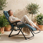 EVER ADVANCED Aluminum Zero Gravity Chair, 2.4" Padded, 350 lb Capacity | Oversized Reclining Lounge Chair with Adjustable Headrest and Side Table, Foldable for Camping, Patio, Lawn and Indoor Use