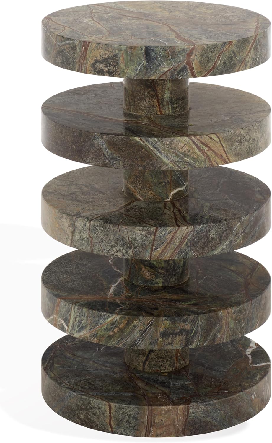 SAFAVIEH Couture Collection – Danny Green & Brown Stacked Round Marble Ac...