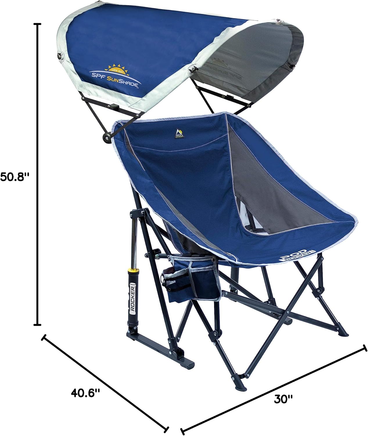 GCI Outdoor Pod Rocker Outdoor Rocking Chair with SunShade Canopy