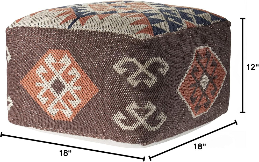 L. R. Resources, Inc. LR Home Handmade Bohemian Brown/Orange Cotton Square Po...