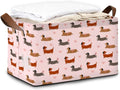 Storage Bin with Handles, Dachshund Collapsible Laundry Baskets for Books, Laundry - Use in Nursery, Closet Organizers and Storage, Blanket Basket