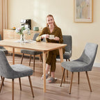 Modern Upholstered Dining Chairs Set of 6 with Thick Seat Cushion and Curved Back, Fabric Farmhouse Dinner Chair for Kitchen, Dining Room,Cafe (Fabric -Dark Gray, Set of 6)