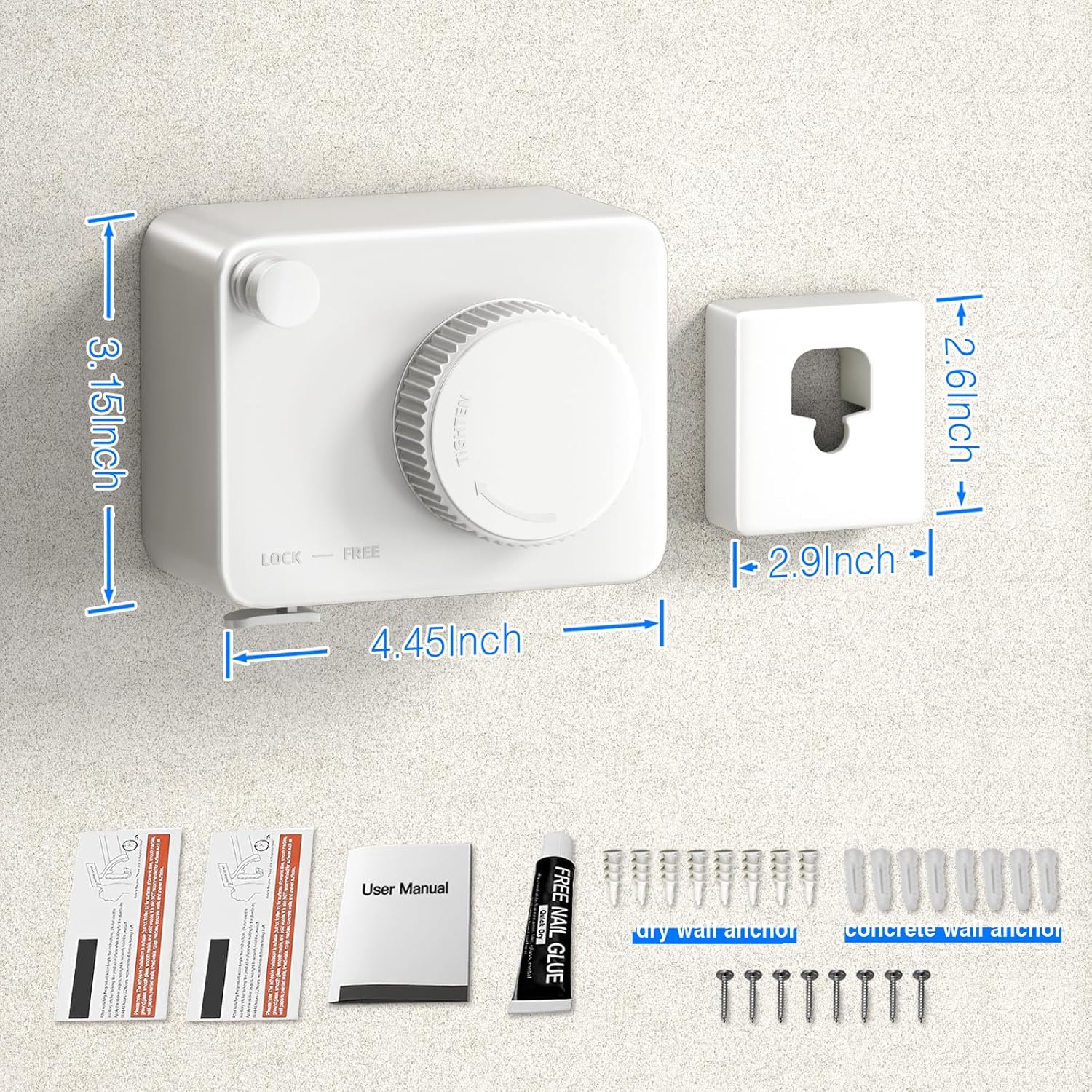 Retractable Clothesline Indoor, Non-Sagging Outdoor Clothes Line Retracting Heavy Duty Clothes Drying Laundry Line Wall Mounted Stainless Steel Line-13.8 Feets(White)