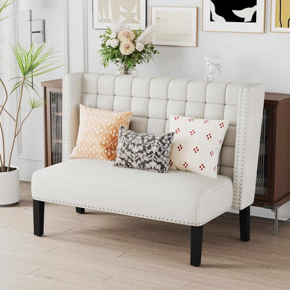 Andeworld Modern Loveseat Settee Bench Sofa Couch, Upholstered Banquette Dini...