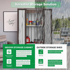 AECOJOY Outdoor Storage Cabinet Waterproof with Shelves, Vertical Tall Garden Outdoor Cabinet, Sheds & Outdoor Storage Clearance Cabinet Weatherproof for Outside in Brown