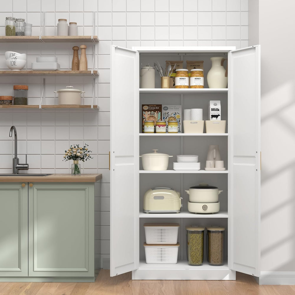 UNICOLY 71" Kitchen Pantry Cabinet, Pantry Storage Cabinet with Doors an...