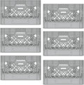 Heavy Duty Plastic Storage Milk Crates, Stackable Utility Organizer Bins, 19x11x13 Inches, 6 Pack, Made in USA, 24 Qt/6 Gallon Capacity (Gray)