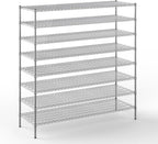 24" Deep x 72" Wide x 74" Height Wire Shelving Kit | 8-Tier | NSF Commercial Storage Rack Unit