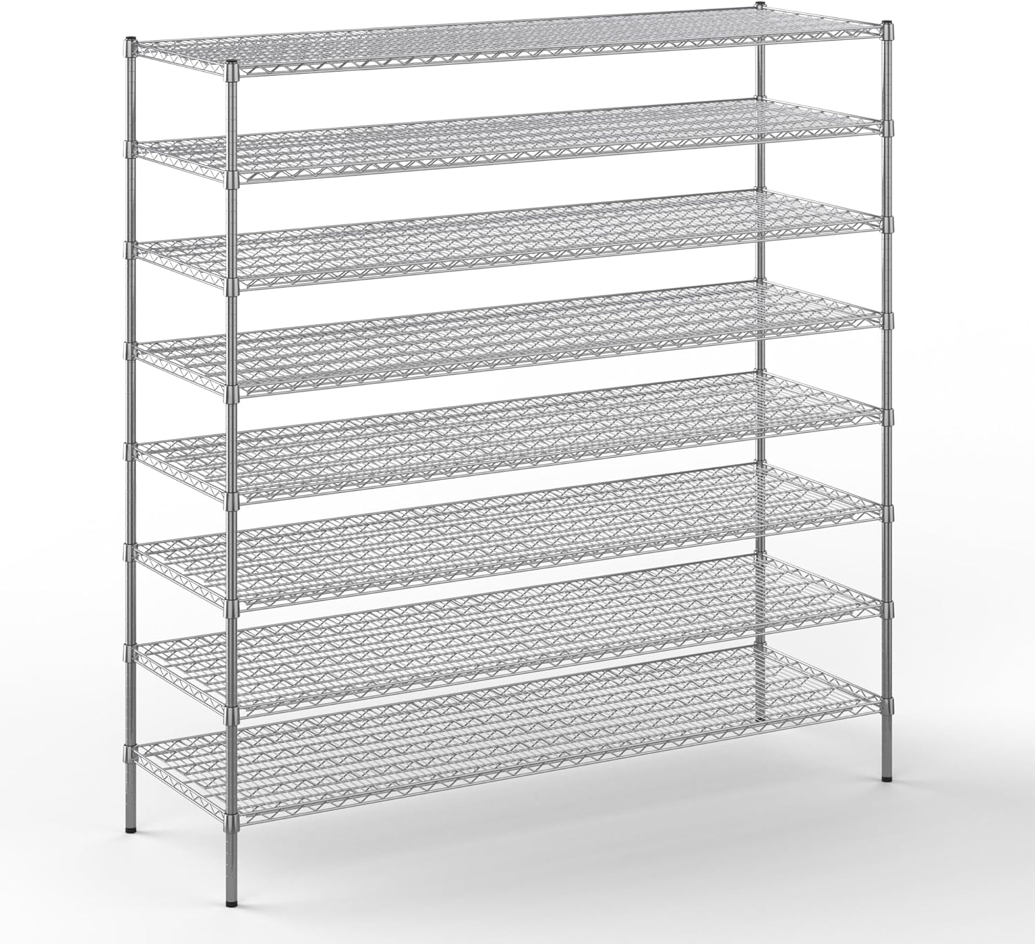 24" Deep x 72" Wide x 74" Height Wire Shelving Kit | 8-Tier | NSF Commercial Storage Rack Unit