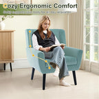 NicBex Modern Accent Chair for Living Room Upholstered Foam Filled Living Room Chairs with Metal Legs Velvet Cozy Lounge Armchair for Living Room Bedroom,Mint Green