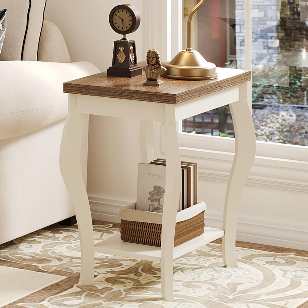 ChooChoo End Tables Living Room, Side Tables Living Room with Curved Legs and...