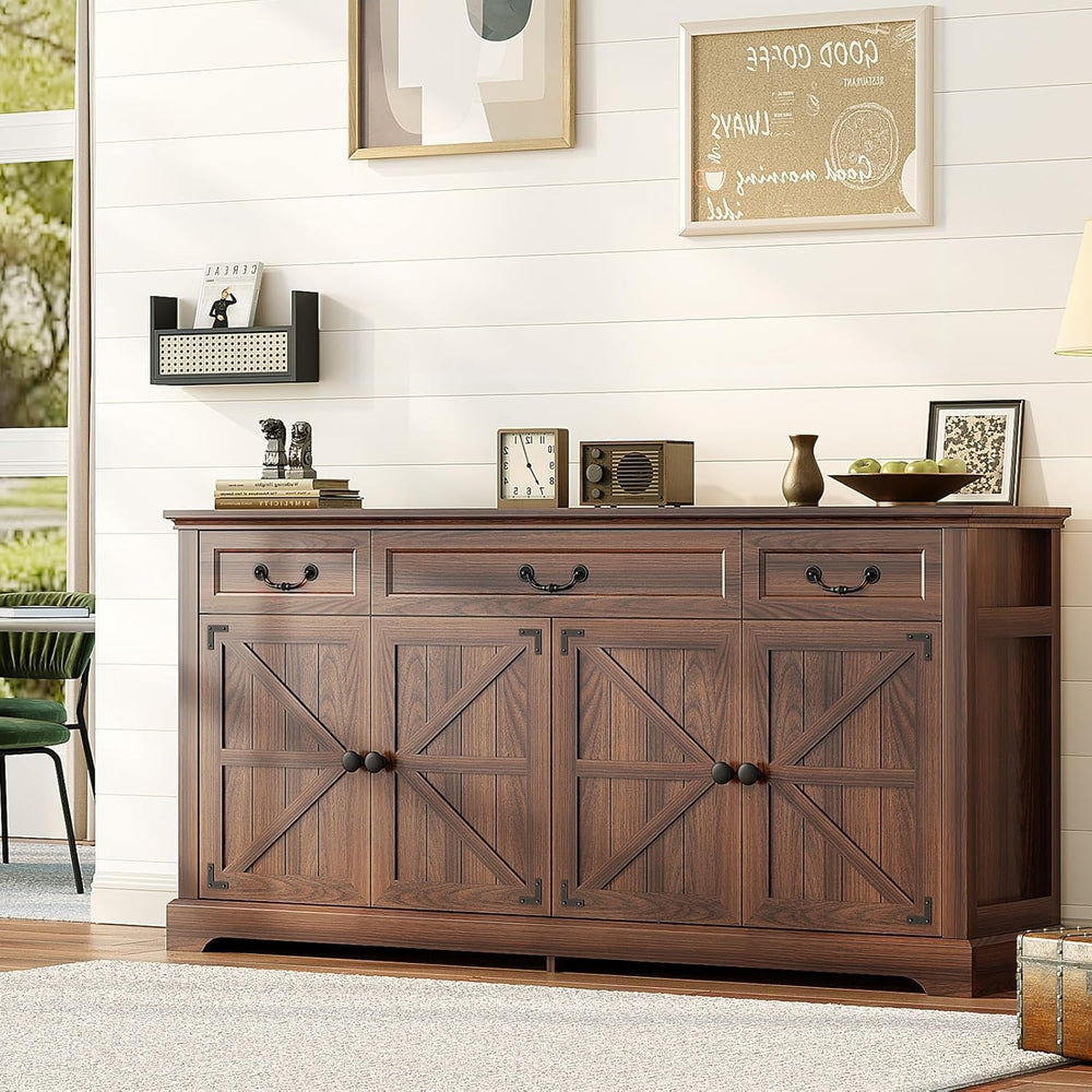 Vipbear 65" Large Sideboard Buffet Cabinet with Storage, Farmhouse Buffe...