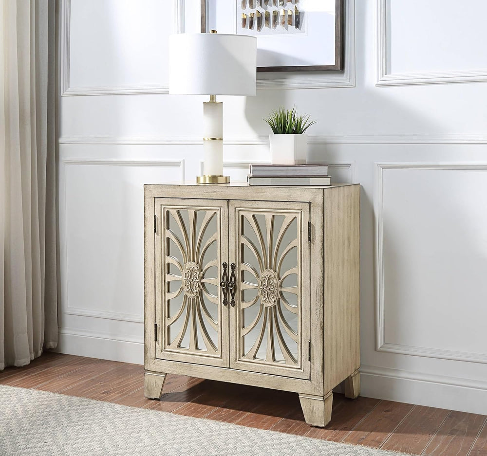 Console Cabinet with 2 Door, Retro Style Pantry Storage Locker for Kitchen Li...