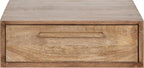 Kate and Laurel McCutcheon Floating Wood Storage Shelf, 18 x 12 x 6, Natural Wood, Decorative Transitional Floating Bedroom Nightstand with a Concealed Cubby Compartment