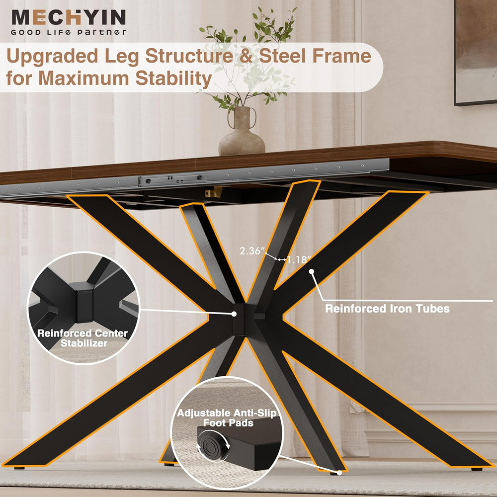 Extendable Dining Room Table for 4 6 8, 55"-70.9" Long Rectangle Ki...