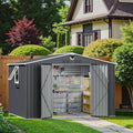 10x8 FT Metal Storage Shed,Outdoor Storage Building with Lockable Doors & 1 Vented Clear Window,Large Backyard Sheds,Waterproof Outside Storage Sheds