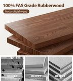 AQIMUELE Rubberwood Shoe Bench with Leather Cushion and Slanted Shelves | Solid Wood Shoe Storage Bench with 2 Tier Shelves and Anti-slip Foot Pads,Shoe Rack for Entryway,Hallway,Living Room,Walnut