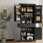 TrailBlaze 72'' Tall Kitchen Pantry Cabinet with Doors & Drawers, Freestanding Narrow Pantry Storage with Adjustable Shelves, Storage Cabinet for Dining Room Living Room Kitchen
