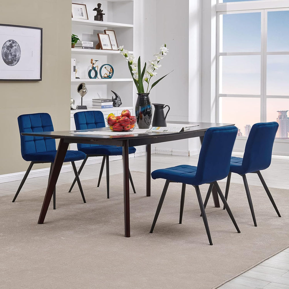 DUHOME Velvet Dining Chairs Set of 4,Mid Century Modern Dining Chairs with Me...
