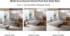 ERYE 73.2" Queen Size Sleeper Sofabed Modern 3 in 1 Convertible Loveseat Sofa&Couch, Velvet Upholstered Love Seat Sofa with Pull Out Sleep Couch Bed and W/Pillows Armrests for Home Apartment RV