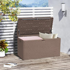 TARKARI Premium Pro Edition 73 Gallon Lockable Resin Deck Box, Waterproof & UV-Resistant Outdoor Storage Box for Outdoor Cushion Storage, Garden Tools & Pool Accessories Storage, Coffee