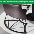 31.5" Round Dining Table Set for 4,Modern Kitchen Table Set with 4 Faux Leather Chairs,Natural stone slab tabletop Breakfast Table,Small Space Saving Conference Table,Reception Table for Dining Room
