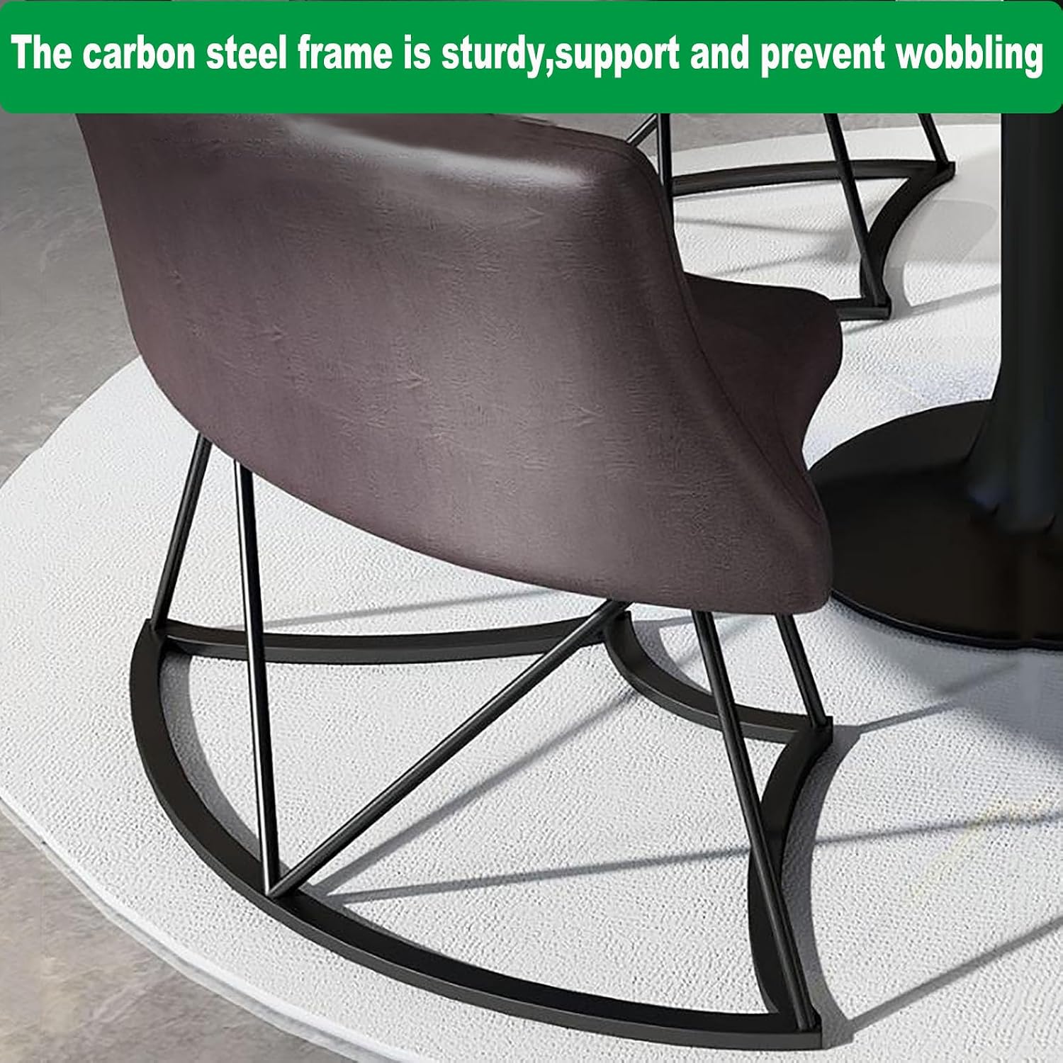 31.5" Round Dining Table Set for 4,Modern Kitchen Table Set with 4 Faux Leather Chairs,Natural stone slab tabletop Breakfast Table,Small Space Saving Conference Table,Reception Table for Dining Room