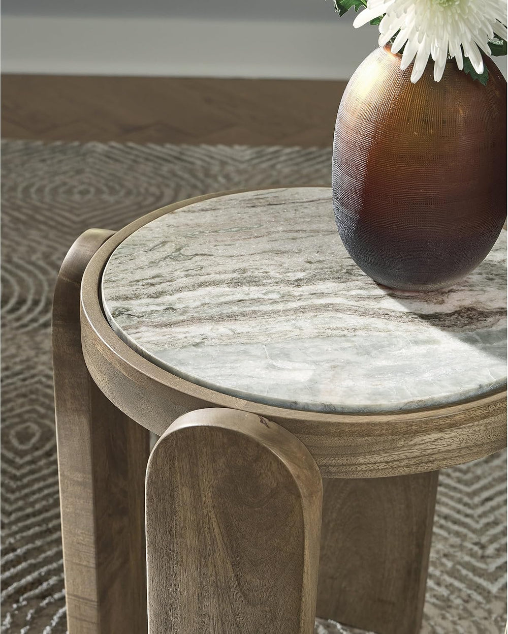 Signature Design by Ashley Gavrilley Contemporary Accent Table with Marble To...