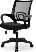 NEO Chair Office Computer Chair Mid Back Desk Ergonomic Mesh Gaming Seat Comfy Lumbar Support Rolling Wheels Adjustable Height Swivel for Home Task (All Black)