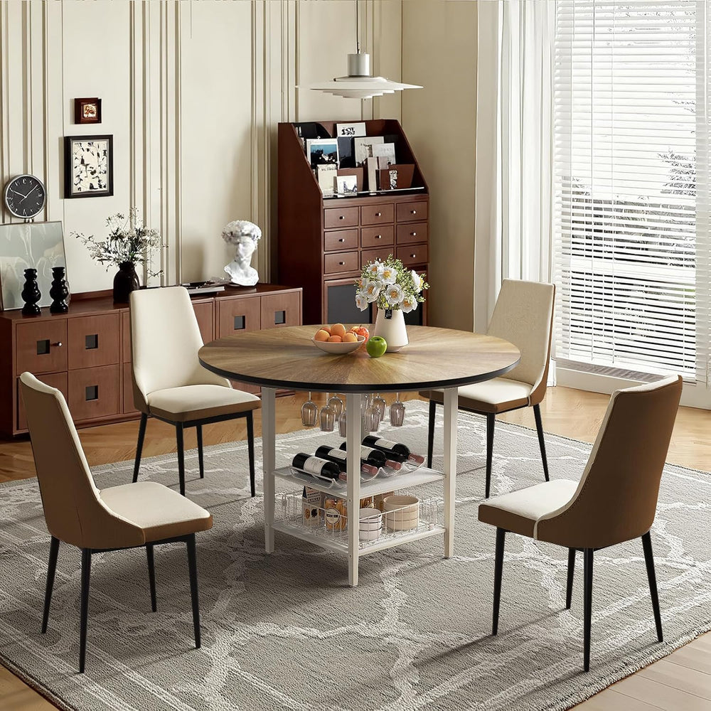 VFK 47'' Round Dining Table Set for 4-6, Farmhouse Kitchen Table with...