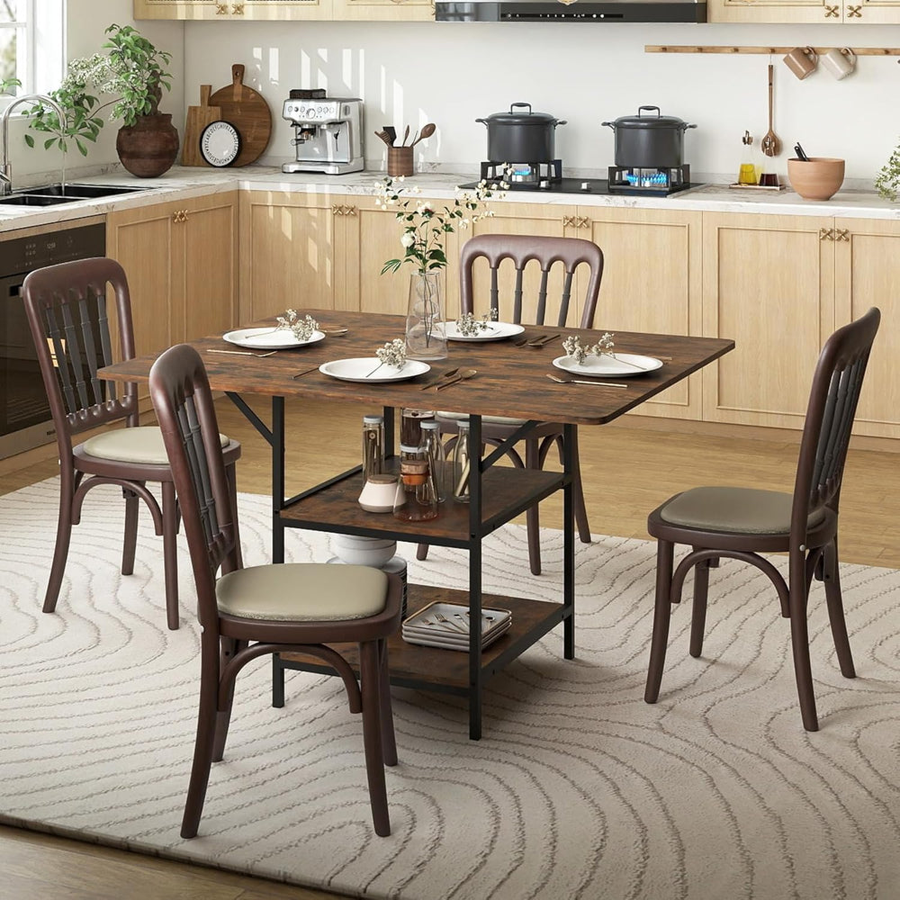 Giantex 47-inches Dining Table for 4-6, Rectangular Kitchen Table with 2 Open...