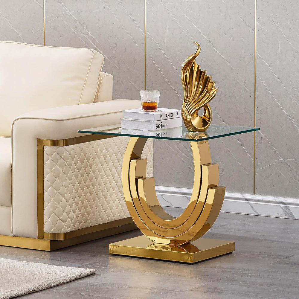 HomVent 2PCS Glass Living Room Table Set Coffee Table Set for Living Room | R...