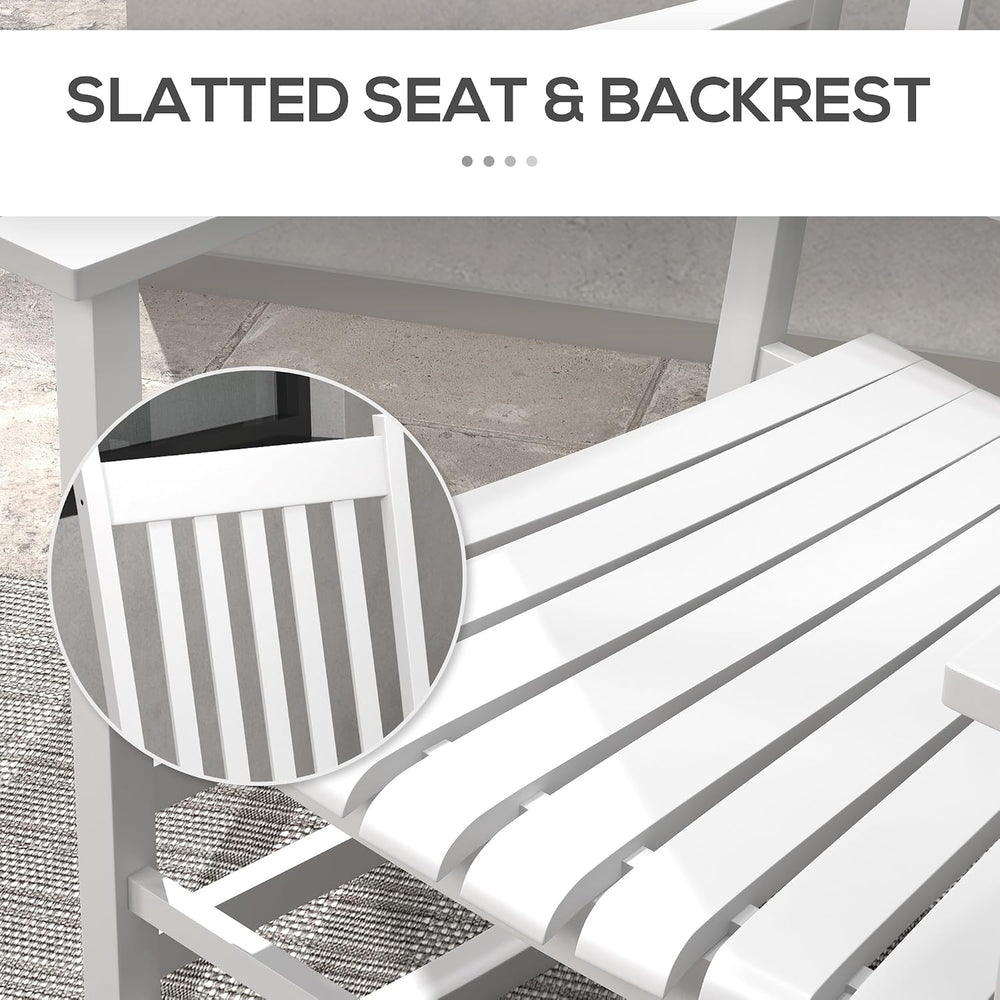 Outsunny Outdoor Rocking Chair Set of 2 with Side Table, Patio Wooden Rocking...