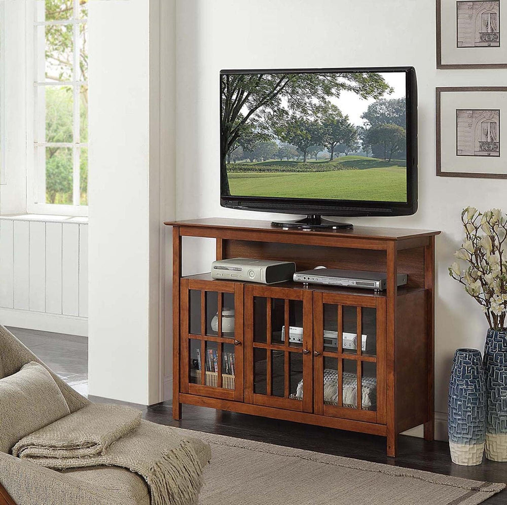 Convenience Concepts Big Sur Deluxe TV Stand with Storage Cabinets and Shelf ...
