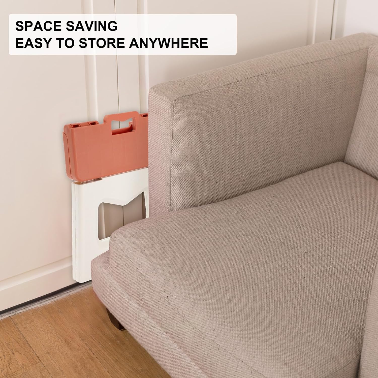 uxcell 8" Folding Step Stool for Adults 165 lbs Capacity Non-Slip Step Stool with Handle Collapsible Foot Stools, Blue Small Stepping Stool for Bathroom, Bedroom, Kitchen